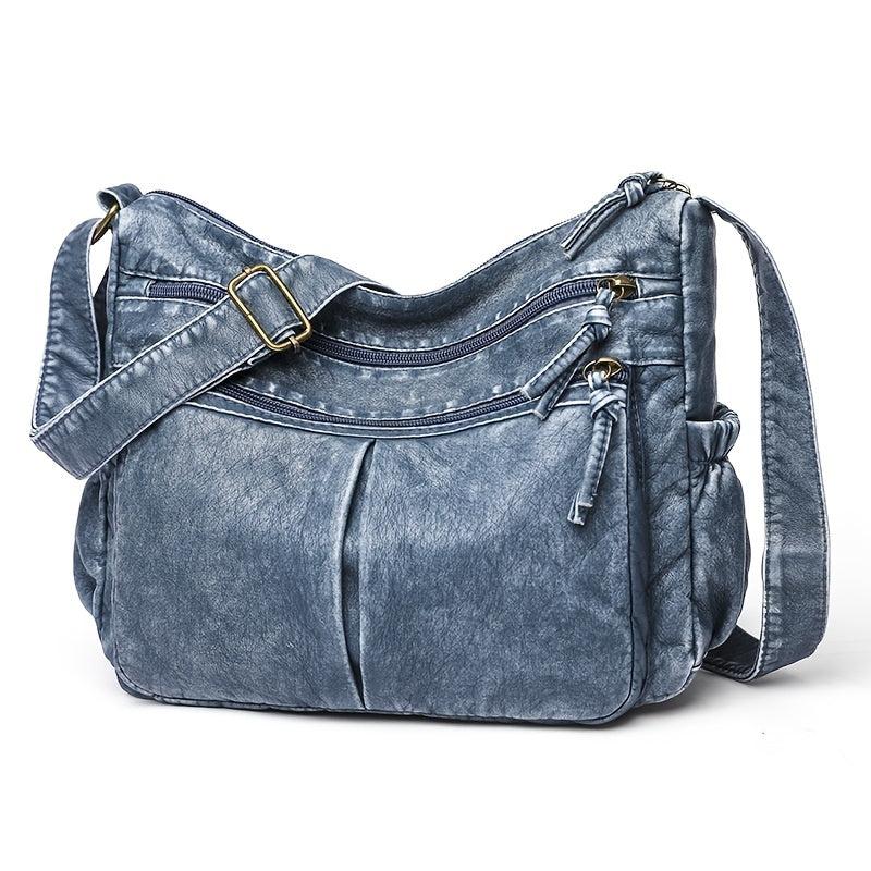 Textured PU Leather Crossbody Bag Purse