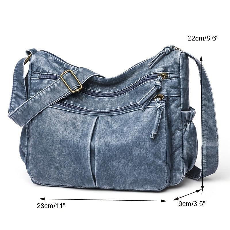 Textured PU Leather Crossbody Bag Purse