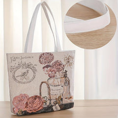 Embroidered Canvas Tote Bag Shoulder Bag Women's Handbag