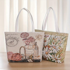 Embroidered Canvas Tote Bag Shoulder Bag Women's Handbag