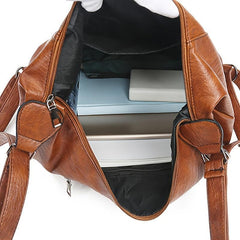 PU Shoulder Bag Zipper Front Casual Work Bag
