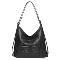 PU Shoulder Bag Zipper Front Casual Work Bag