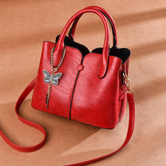 Vintage Women's Handbag Crossbody Satchel Purse Butterfly Detail