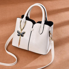 Vintage Women's Handbag Crossbody Satchel Purse Butterfly Detail