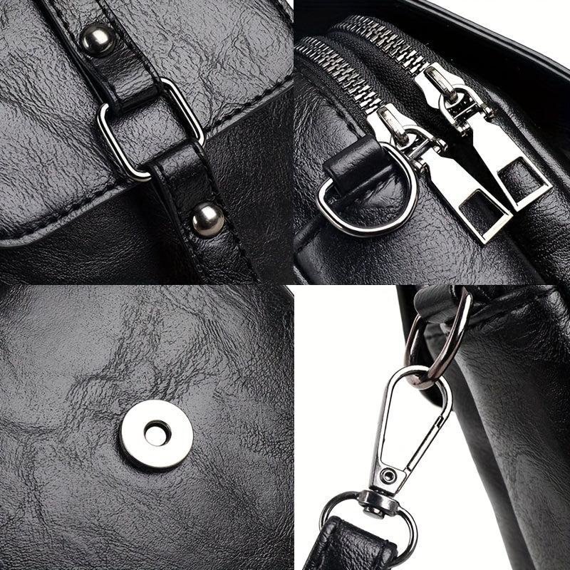 Mini Solid Crossbody Bag PU Leather Mobile Phone Bag Buckle Decor Flap Purse