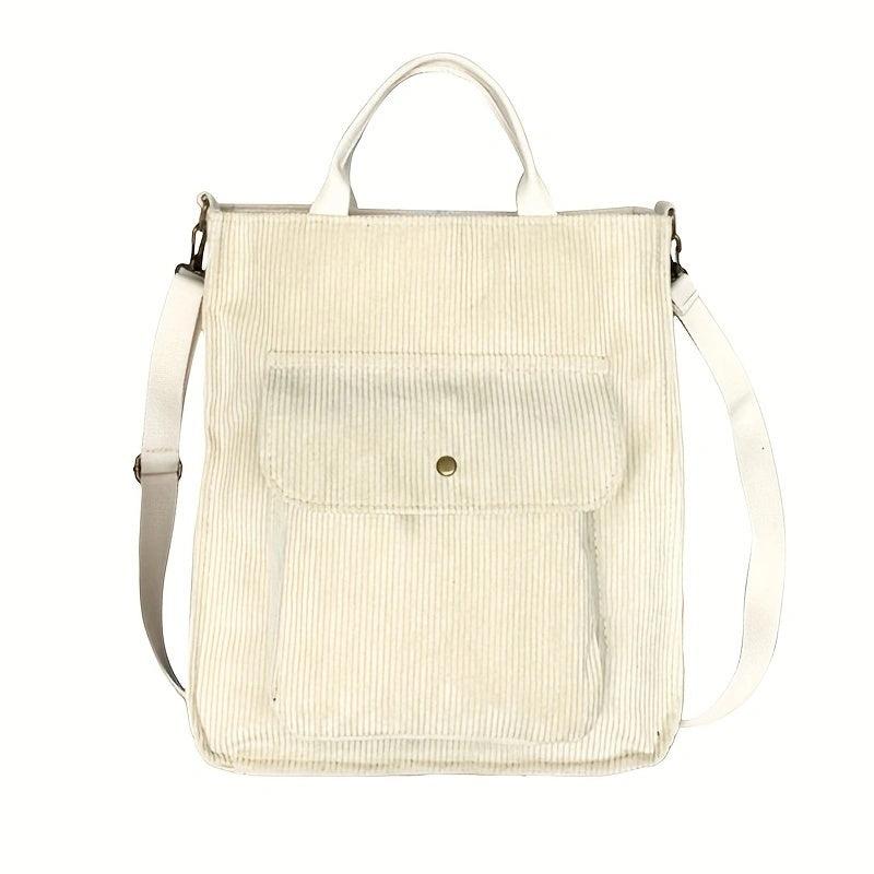 Large Capacity Corduroy Crossbody Bag for Women & Student