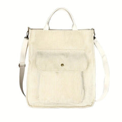 Large Capacity Corduroy Crossbody Bag for Women & Student
