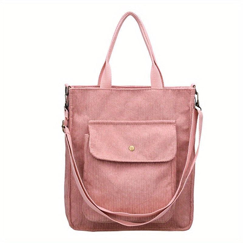 Large Capacity Corduroy Crossbody Bag for Women & Student