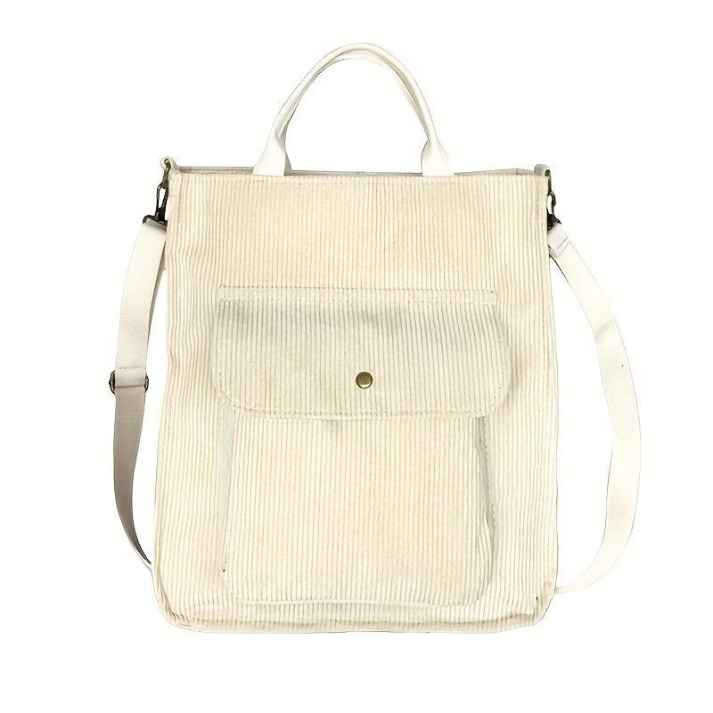 Large Capacity Corduroy Crossbody Bag for Women & Student