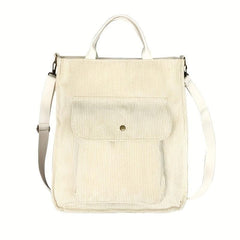 Large Capacity Corduroy Crossbody Bag for Women & Student