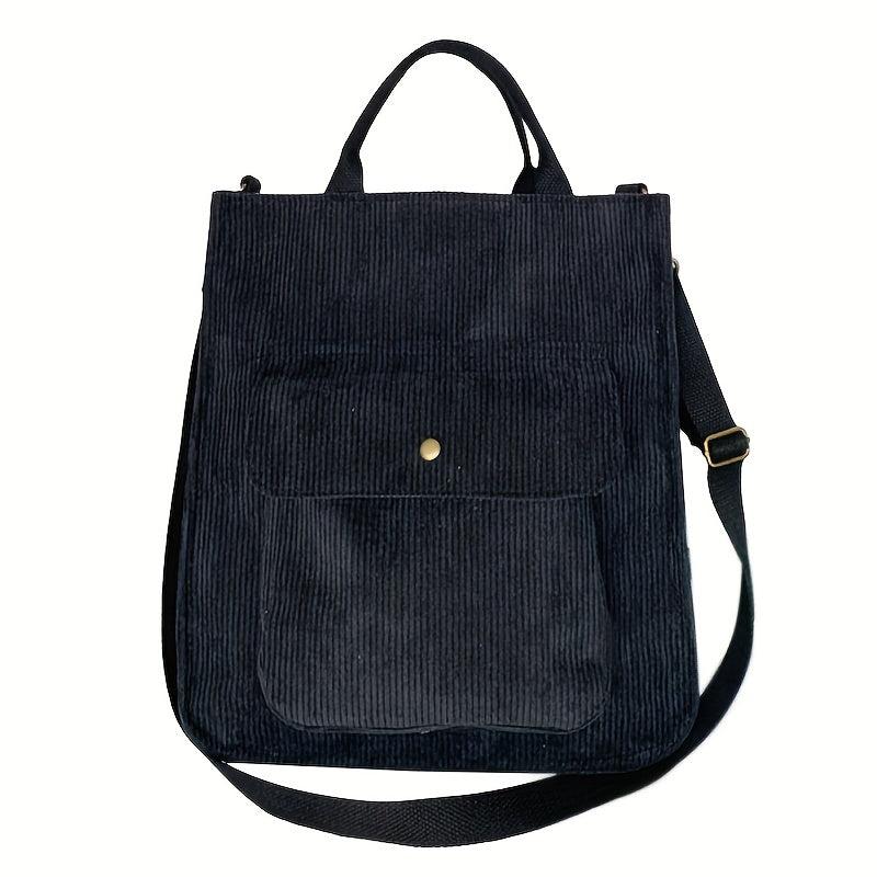 Large Capacity Corduroy Crossbody Bag for Women & Student