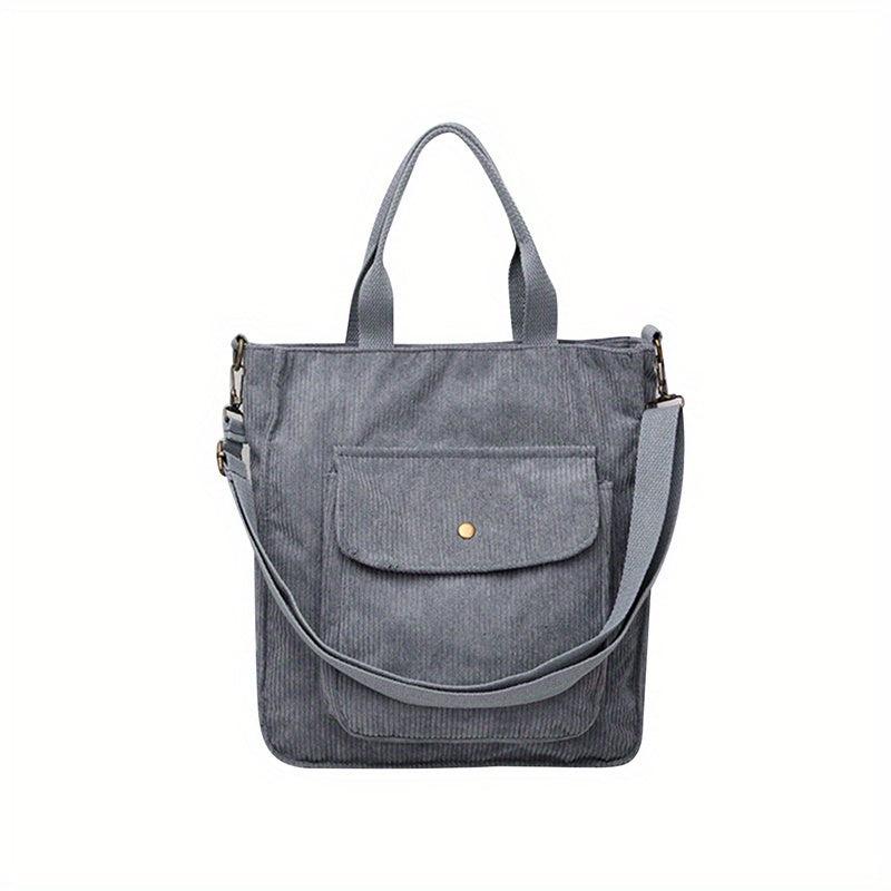 Large Capacity Corduroy Crossbody Bag for Women & Student