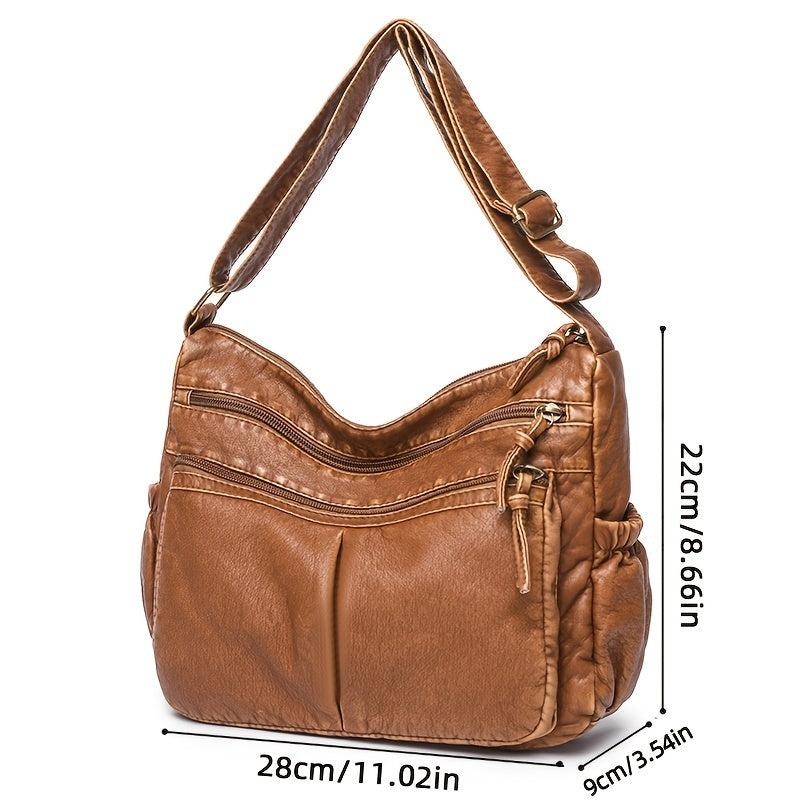 Retro Style Shoulder Bag Women's Faux Leather Crossbody Bag