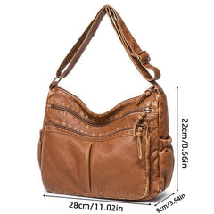 Retro Style Shoulder Bag Women's Faux Leather Crossbody Bag