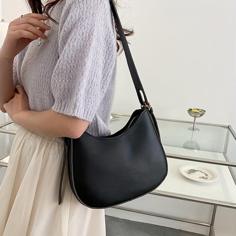 Crescent Hobo Bag Solid Shoulder Bag Women's Casual Handbag