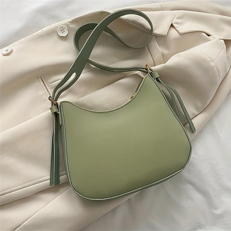 Crescent Hobo Bag Solid Shoulder Bag Women's Casual Handbag
