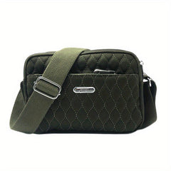 Quilted Crossbody Bag Solid Shoulder Bag Nylon Pockets Purse