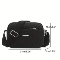 Quilted Crossbody Bag Solid Shoulder Bag Nylon Pockets Purse