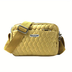 Quilted Crossbody Bag Solid Shoulder Bag Nylon Pockets Purse