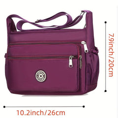 Letter Patch Decor Crossbody Bag Women's Shoulder Bag For Travel & Daily