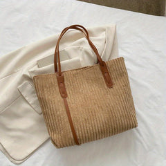 Corduroy Tote Bag Women's Large Capacity Shoulder Bag for Work & School