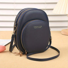 Solid Zipper Shoulder Bag Minimalist Crossbody Cell Phone Bag