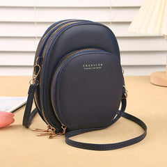 Solid Zipper Shoulder Bag Minimalist Crossbody Cell Phone Bag