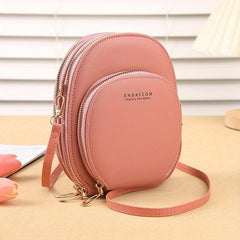 Solid Zipper Shoulder Bag Minimalist Crossbody Cell Phone Bag