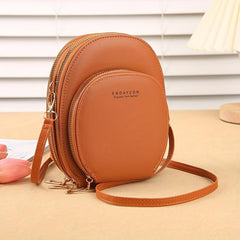 Solid Zipper Shoulder Bag Minimalist Crossbody Cell Phone Bag