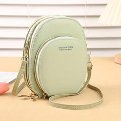 Solid Zipper Shoulder Bag Minimalist Crossbody Cell Phone Bag