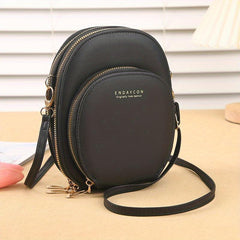 Solid Zipper Shoulder Bag Minimalist Crossbody Cell Phone Bag
