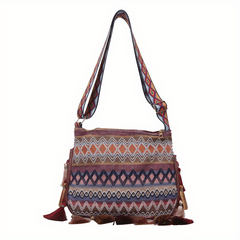 Ethnic Style Tassel Underarm Bag Lightweight Baguette Bag