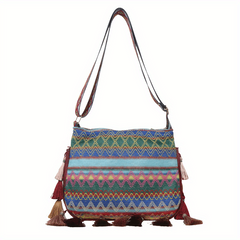 Ethnic Style Tassel Underarm Bag Lightweight Baguette Bag
