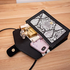 Snake Skin Pattern Square Bag Colorblock Crossbody Bag