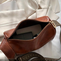 Vintage Cylinder Shoulder Bag with Wide Strap Retro Purse