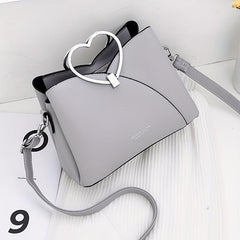 Heart Handle Crossbody Bag with Stitching Detail