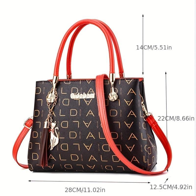 Vintage Pattern Tote Satchel Bag For Work