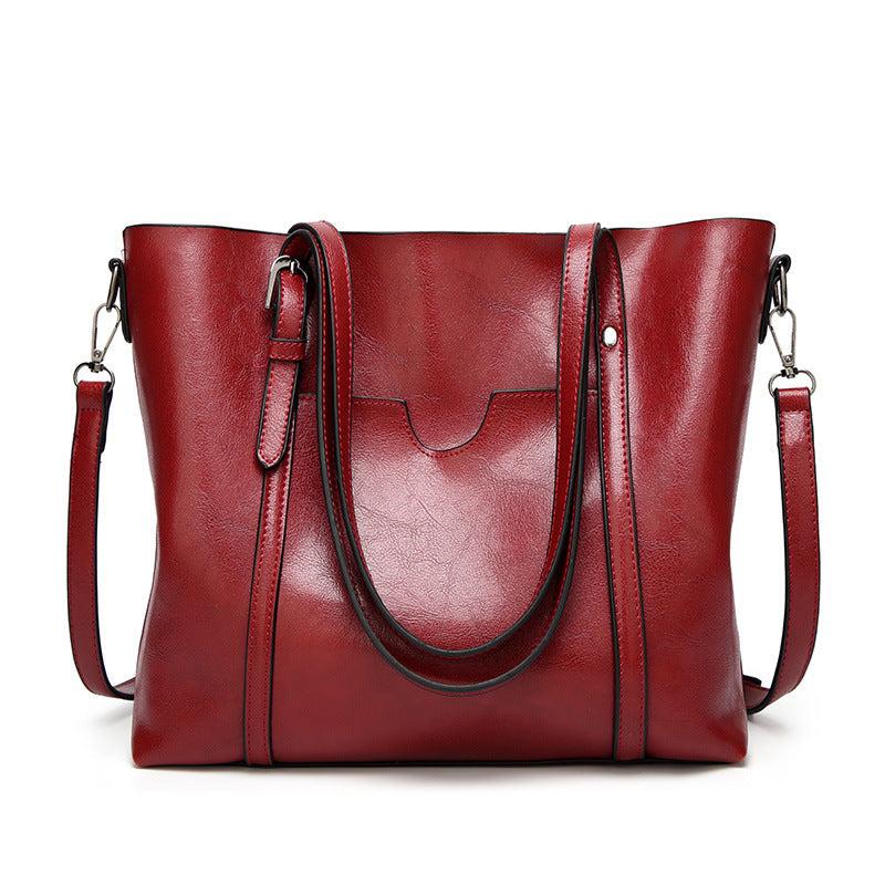 Faux Leather Shoulder Bag Women's Tote Bag Casual Zipper Crossbody