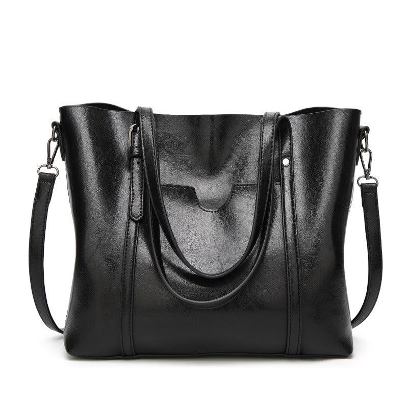 Faux Leather Shoulder Bag Women's Tote Bag Casual Zipper Crossbody