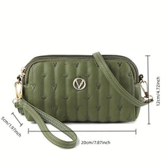 Heart Line Embossing Crossbody Bag PU Leather Clutch Shoulder Bag