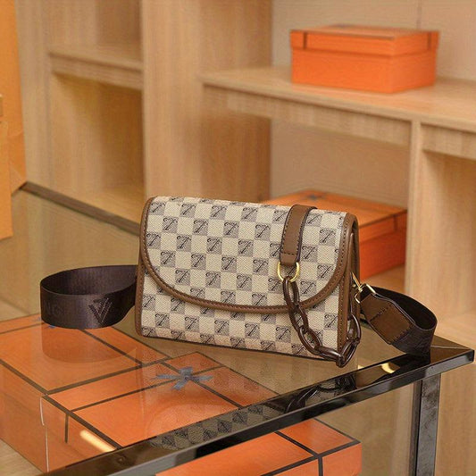 Vintage Square Bag Classic Pattern Flap Purse