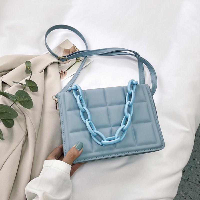Geo Embossed Crossbody Bag Chain Handbag Purse For Women