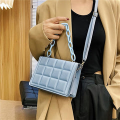 Geo Embossed Crossbody Bag Chain Handbag Purse For Women