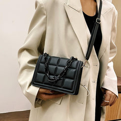 Geo Embossed Crossbody Bag Chain Handbag Purse For Women