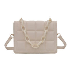 Geo Embossed Crossbody Bag Chain Handbag Purse For Women