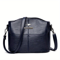 Zipper Shoulder Bag PU Leather Satchel Crossbody Bag