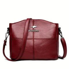 Zipper Shoulder Bag PU Leather Satchel Crossbody Bag
