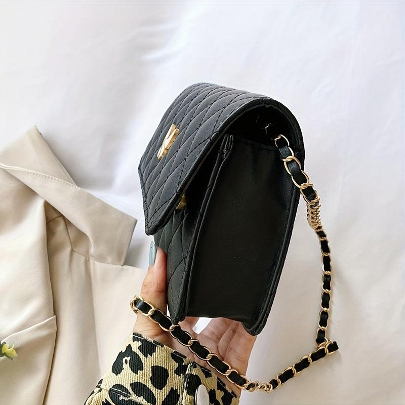 Argyle Quilted Shoulder Bag Butterfly Flap Crossbody Bag