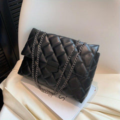 Argyle Pattern Square Shoulder Bag Quilted All Match Bag