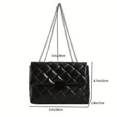 Argyle Pattern Square Shoulder Bag Quilted All Match Bag